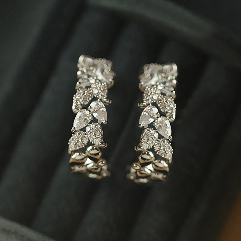 Women's Dainty Crystal Hoop Earrings