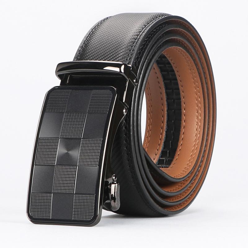 Men's Checkered Belt Buckle Belt
