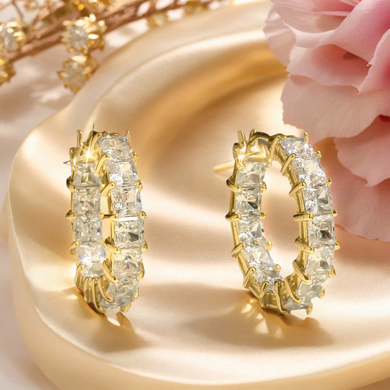 Women's Crystal Hoop Earrings