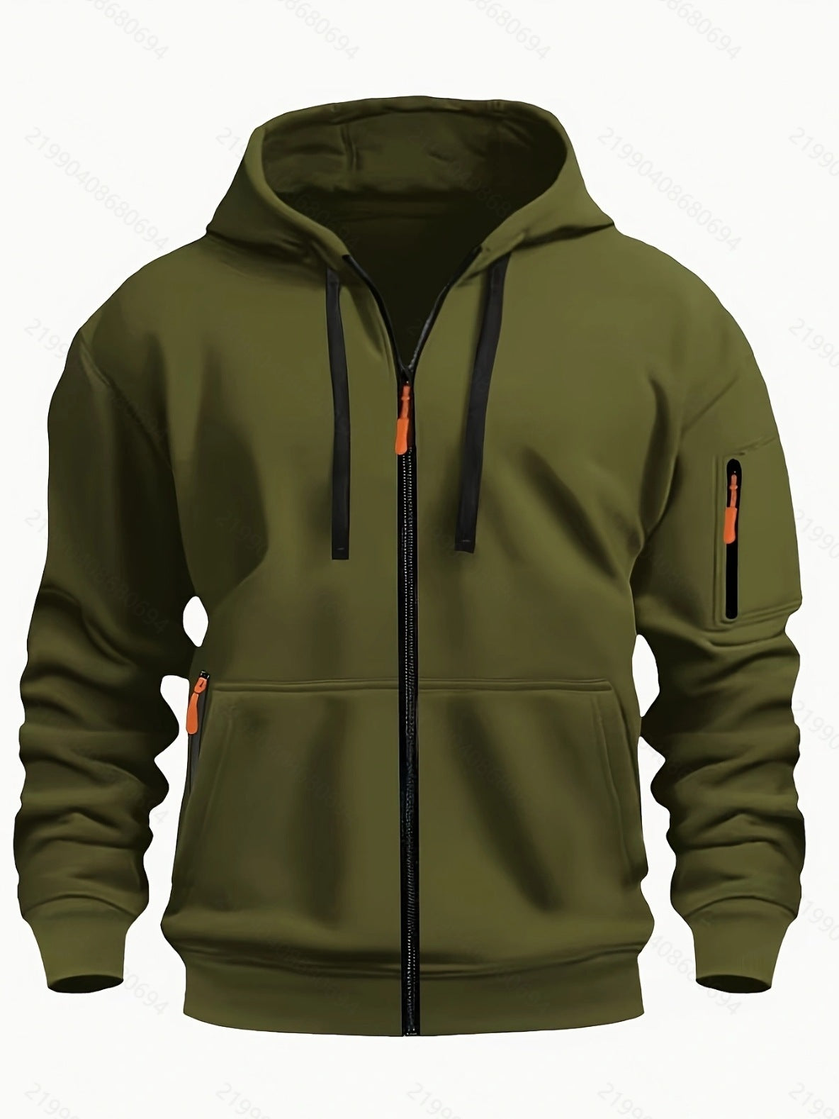 Men's Sporty Zipper Hooded Sweatshirt