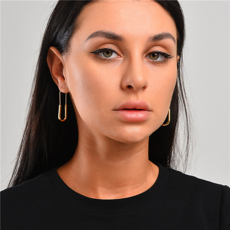 Brass Accessories U-shaped Geometric Women's Earrings
