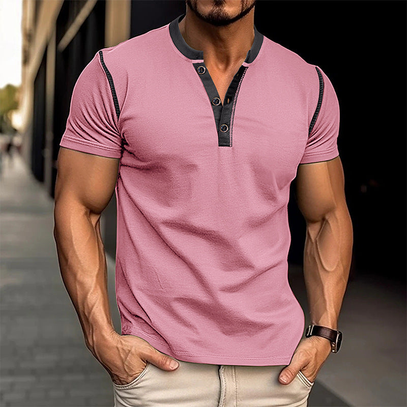 Men's Short-sleeved Polo V-neck T-shirt