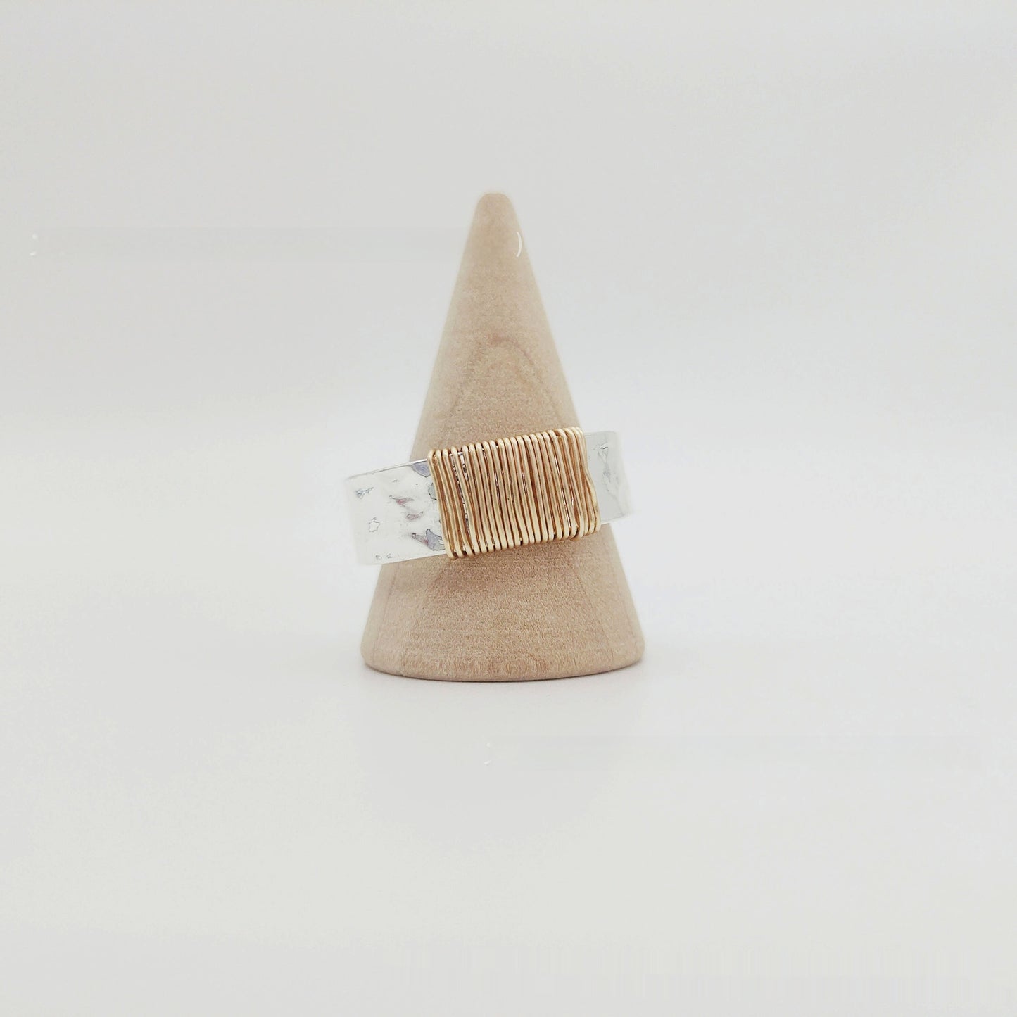 Ladies Vintage Ring Irregular Coil Simple Wide Face Ring