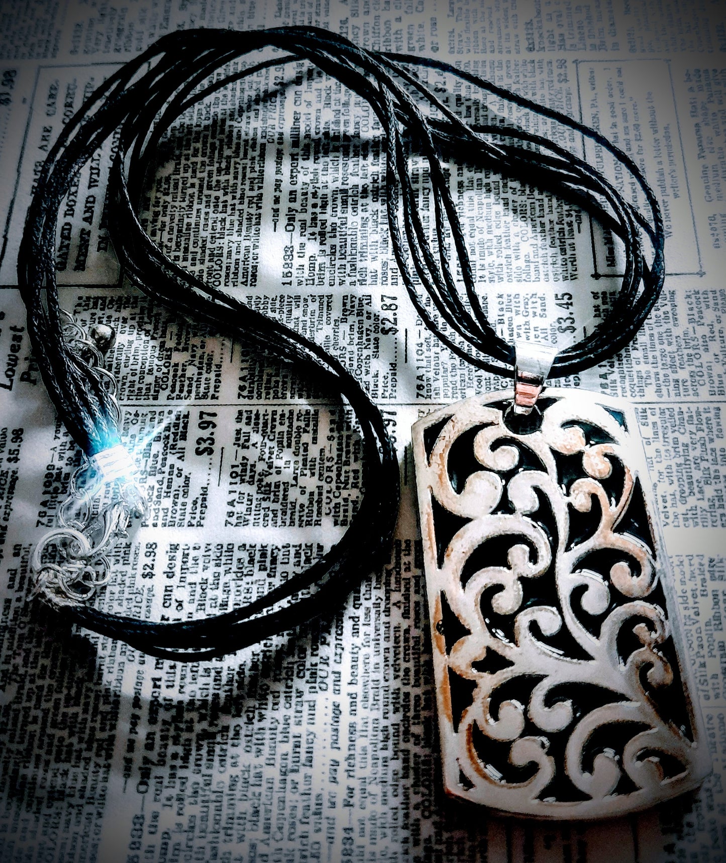 Chunky Silverstone Charm and Necklace