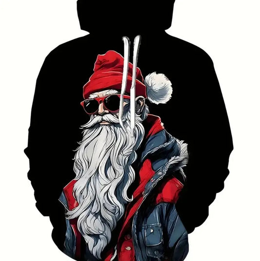 Men's Bad Ass Santa Hooded Sweatshirt