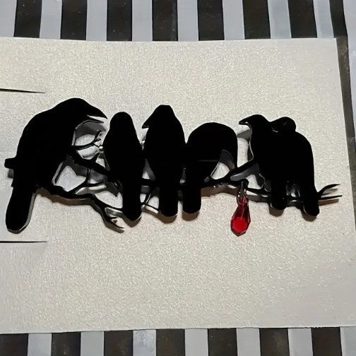 Retro Black Crow Necklace