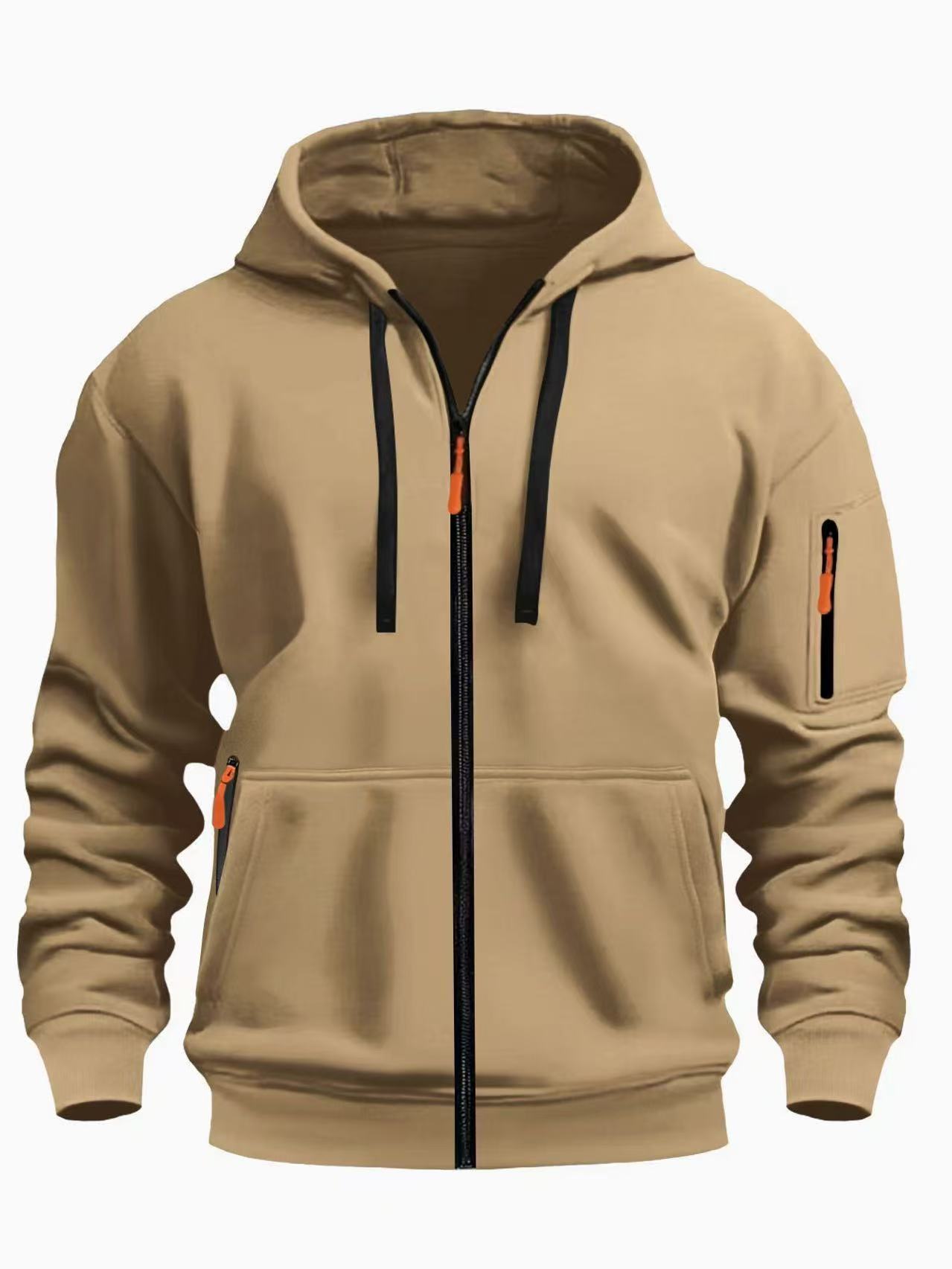 Men's Sporty Zipper Hooded Sweatshirt