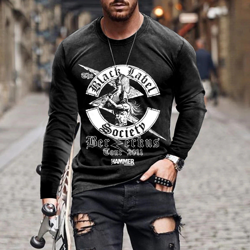 Men's Long-sleeved, Thin, Graphic T-Shirts