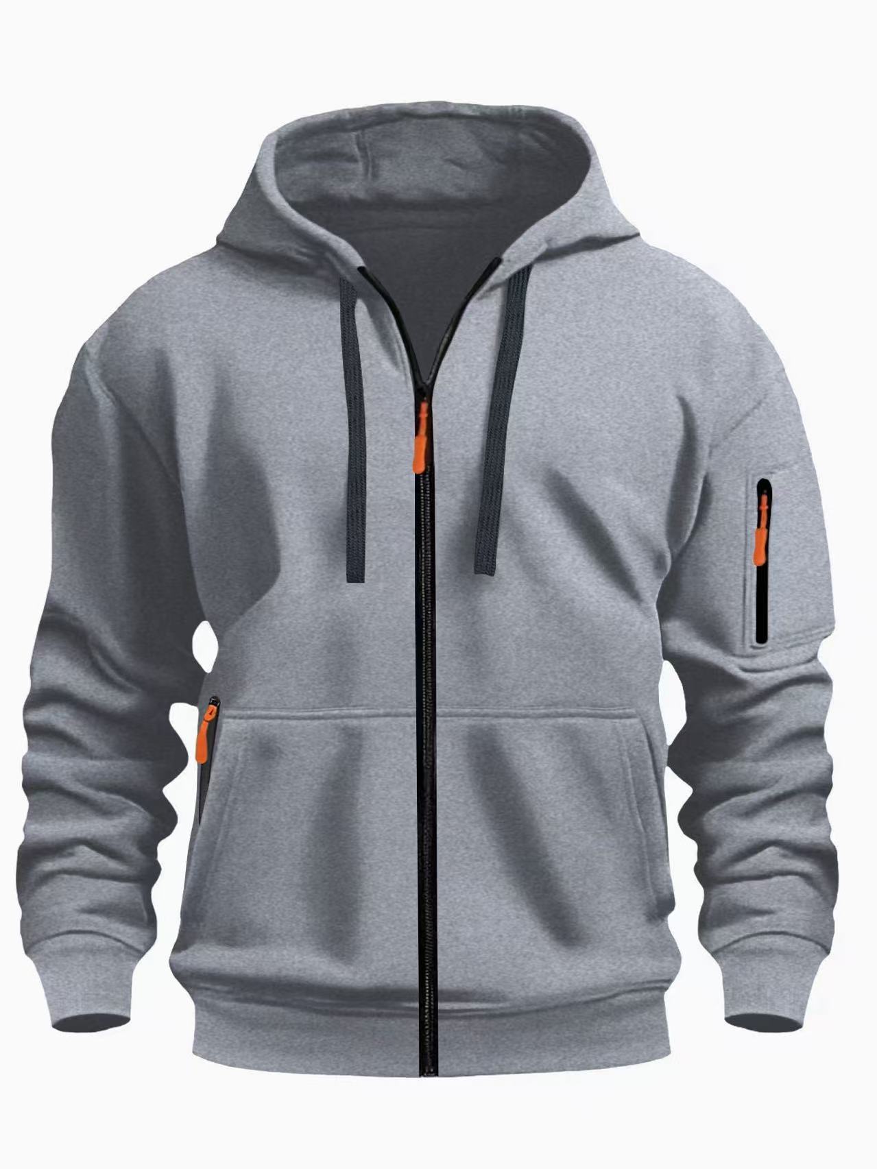 Men's Sporty Zipper Hooded Sweatshirt
