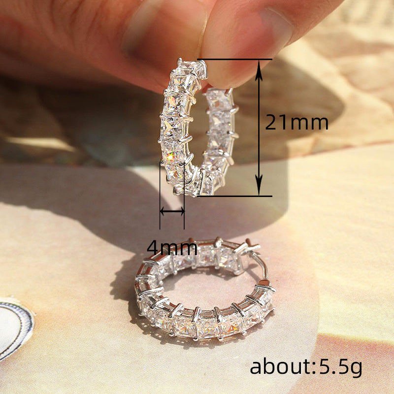 Women's Crystal Hoop Earrings