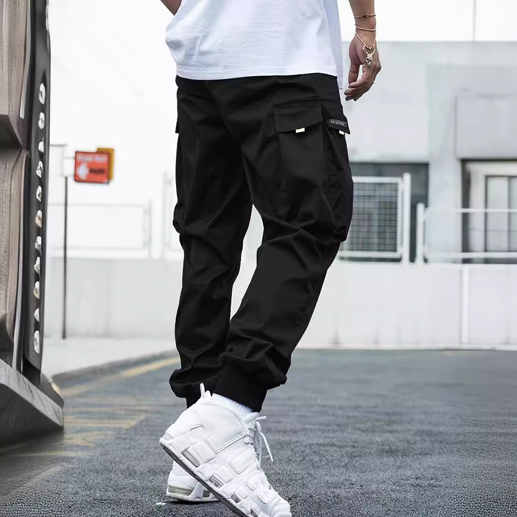 Men's Casual Multi-Pocket Drawstring Cargo Pants