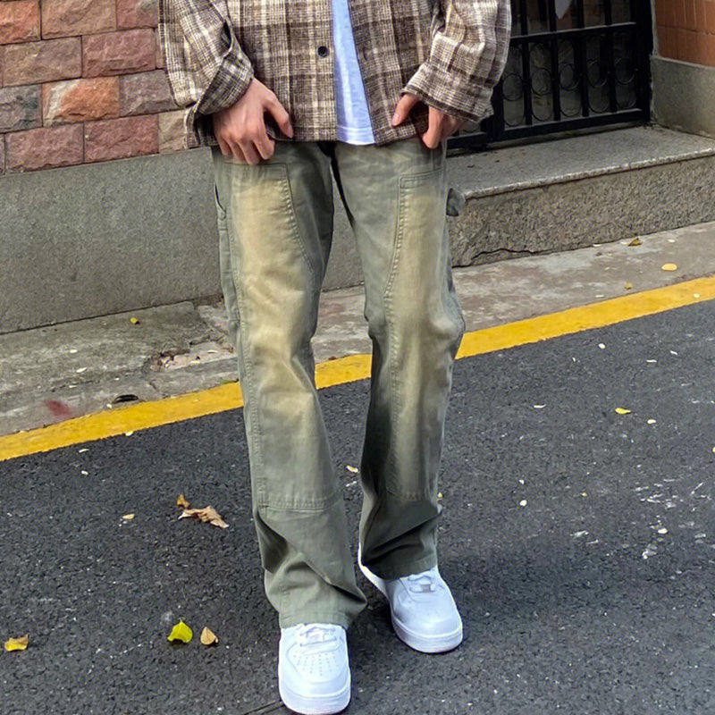 American Retro Old Heavy Washed Jeans