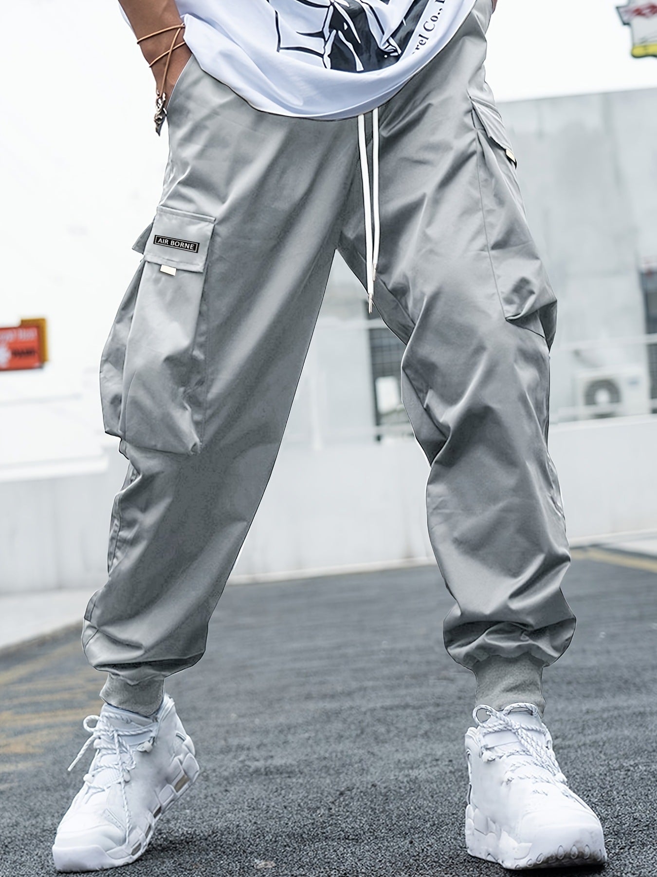 Men's Casual Multi-Pocket Drawstring Cargo Pants