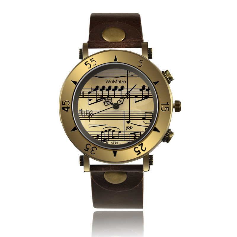 Unisex Music Notes Watch