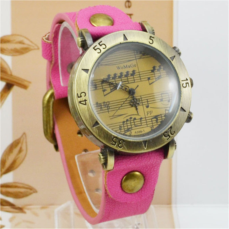 Unisex Music Notes Watch