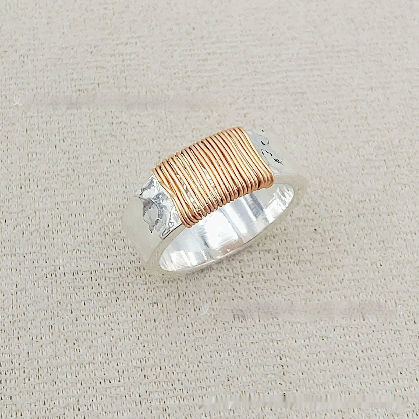 Ladies Vintage Ring Irregular Coil Simple Wide Face Ring