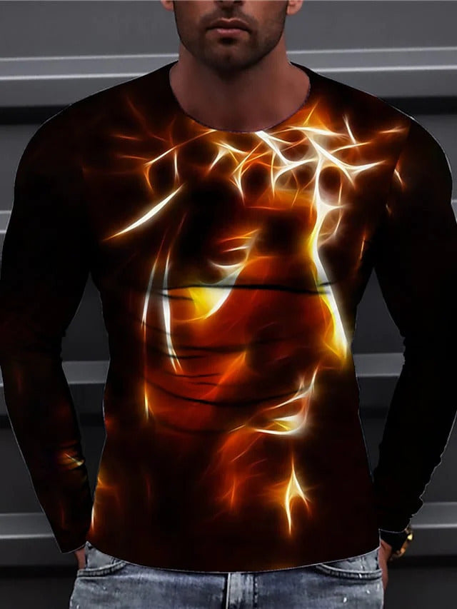 Men's Long-sleeved, Thin, Graphic T-Shirts