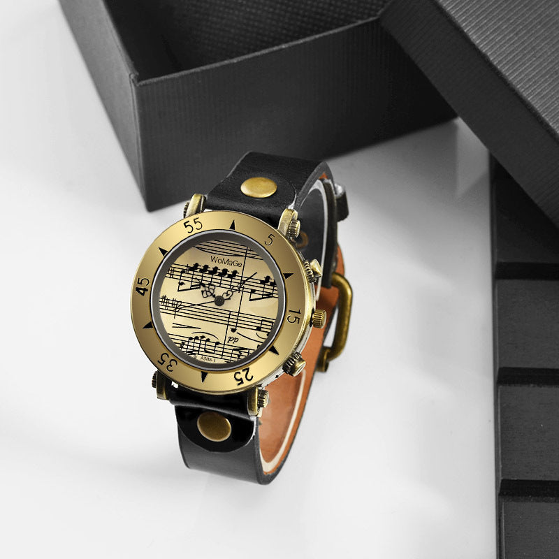 Unisex Music Notes Watch
