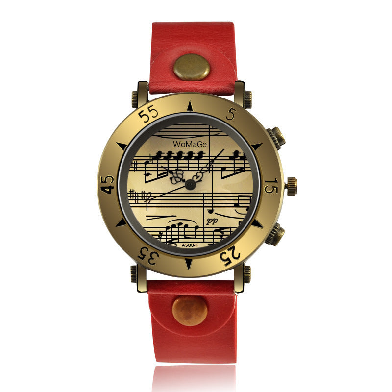 Unisex Music Notes Watch