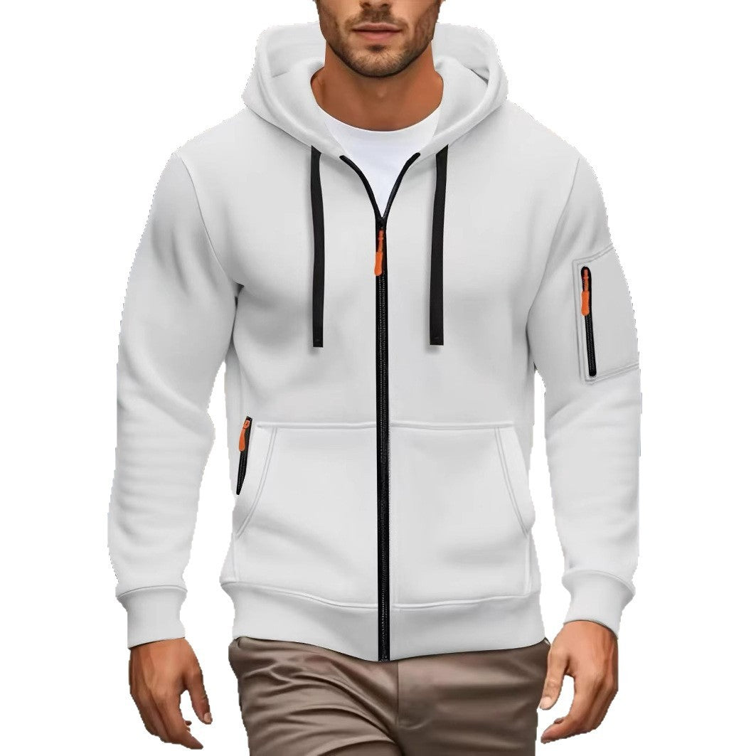 Men's Sporty Zipper Hooded Sweatshirt