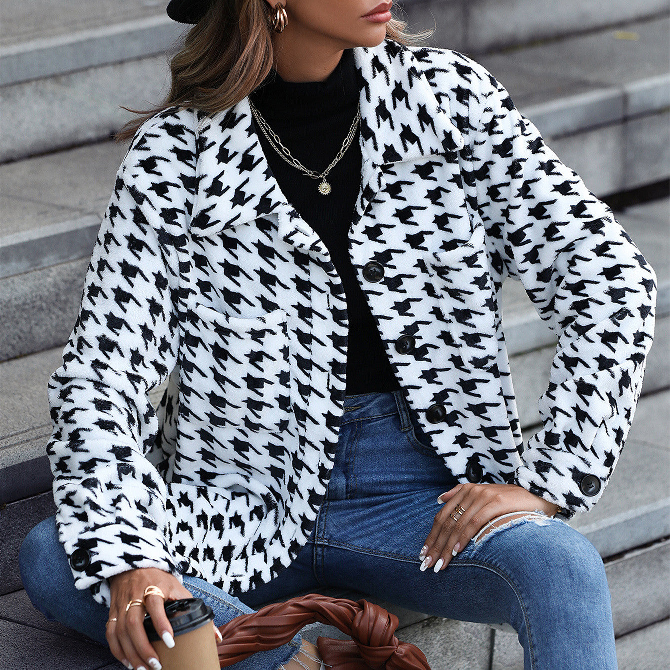 Fleece Casual Long Sleeve Loose Fitted Plush Jacket