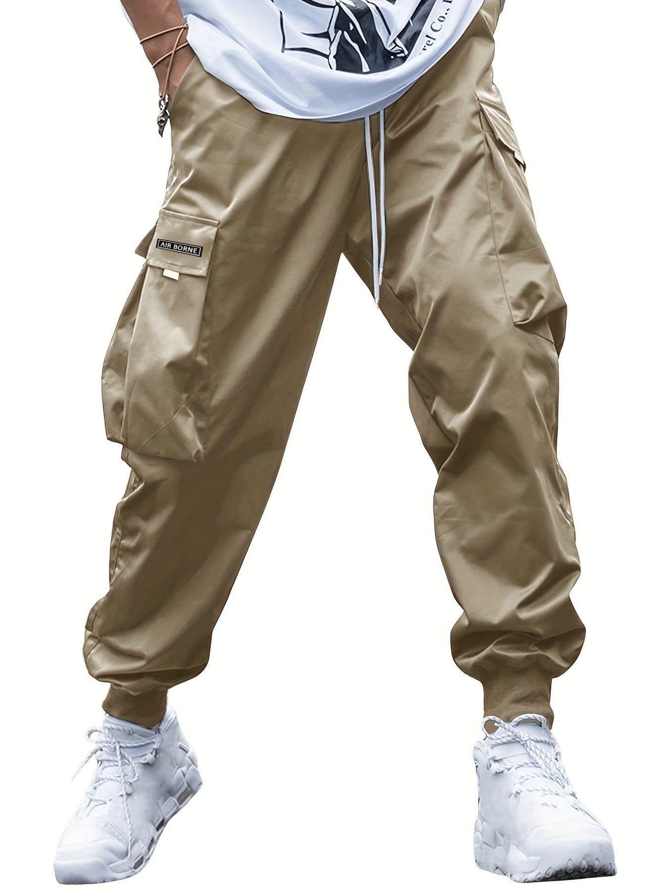 Men's Casual Multi-Pocket Drawstring Cargo Pants