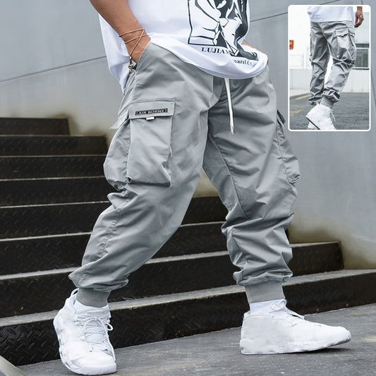 Men's Casual Multi-Pocket Drawstring Cargo Pants
