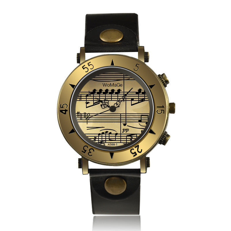 Unisex Music Notes Watch