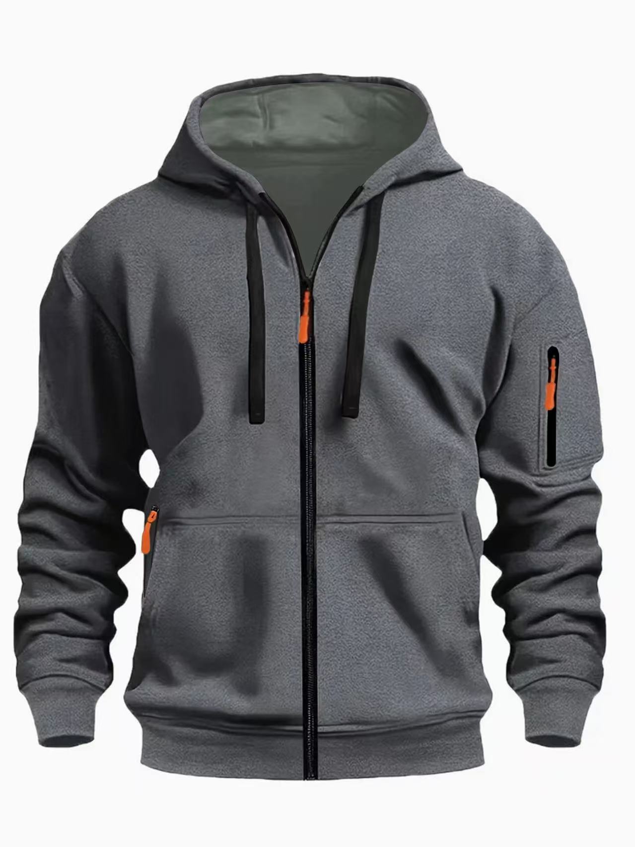 Men's Sporty Zipper Hooded Sweatshirt