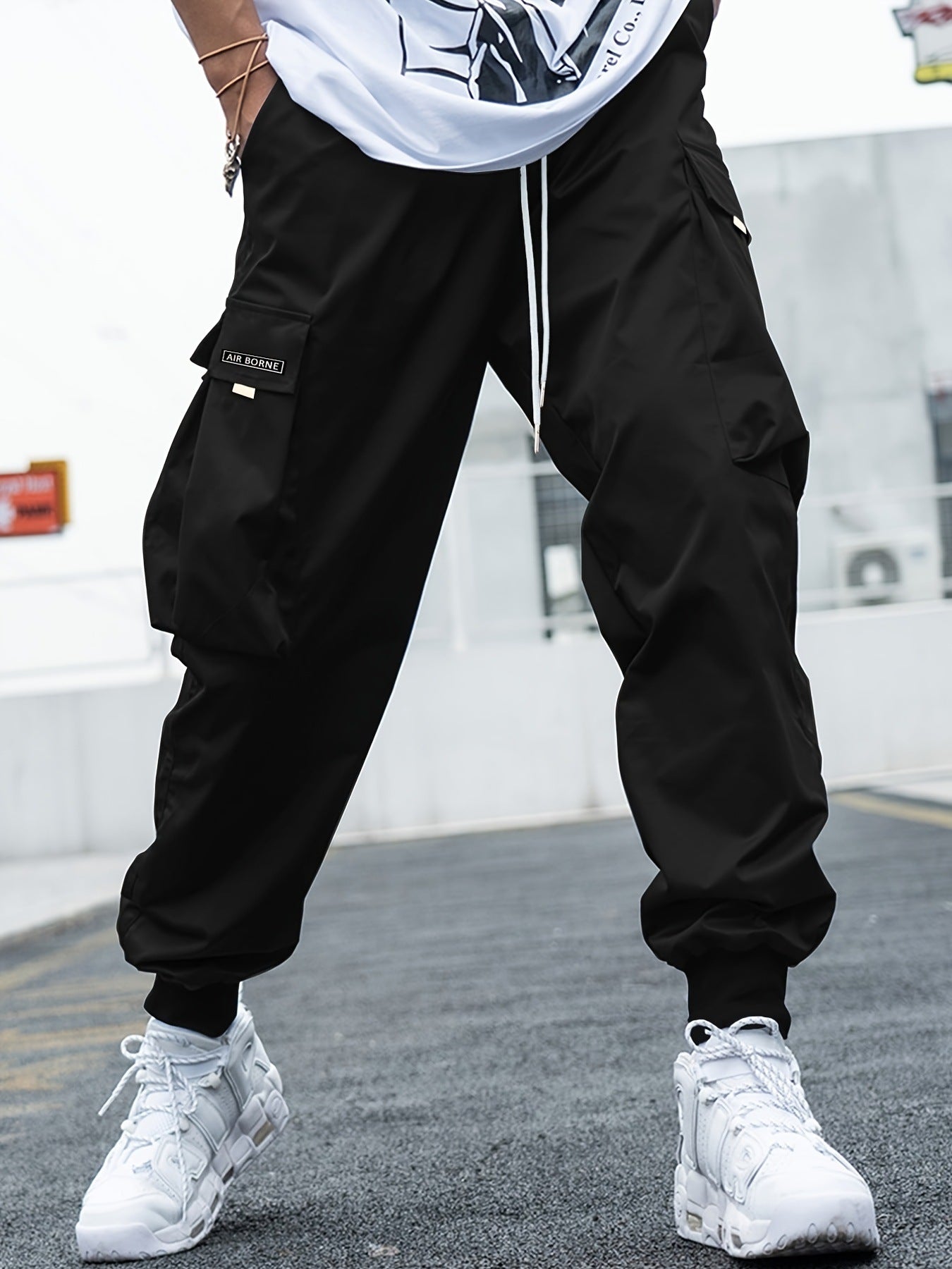 Men's Casual Multi-Pocket Drawstring Cargo Pants