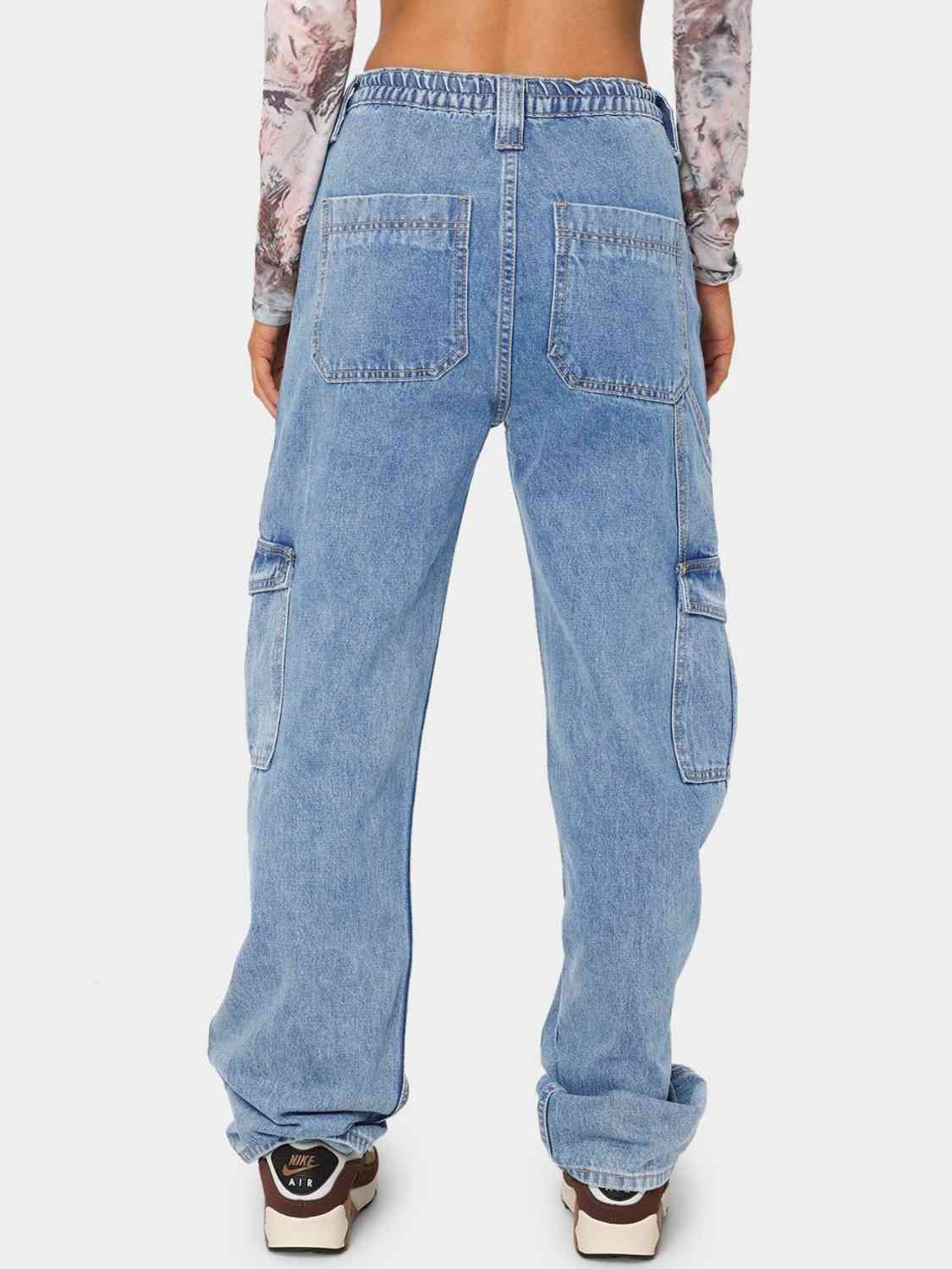 Old School Denim Loose-Fit Jeans with Side Pockets