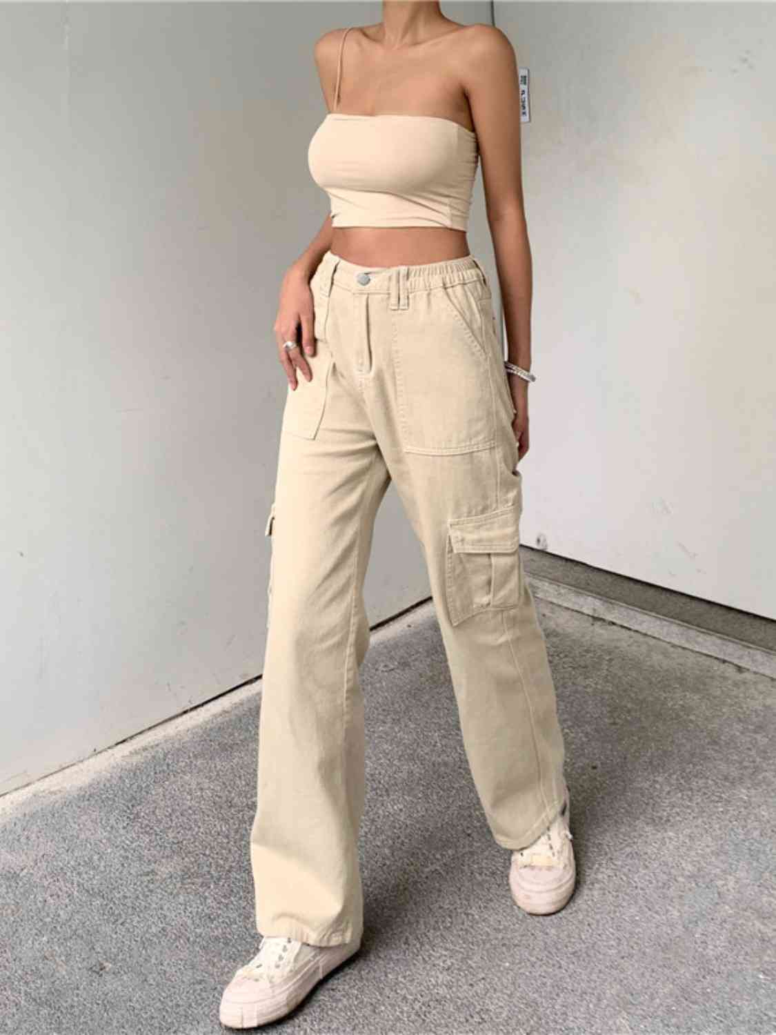 Old School Denim Loose-Fit Jeans with Side Pockets