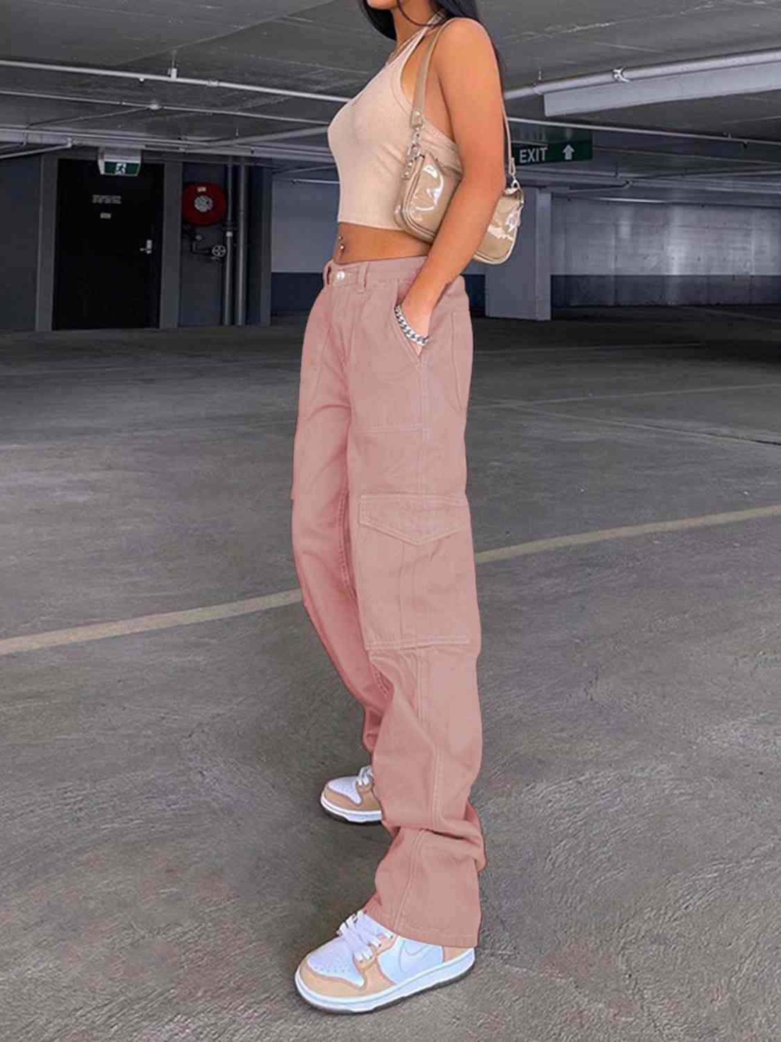 Old School Denim Loose-Fit Jeans with Side Pockets