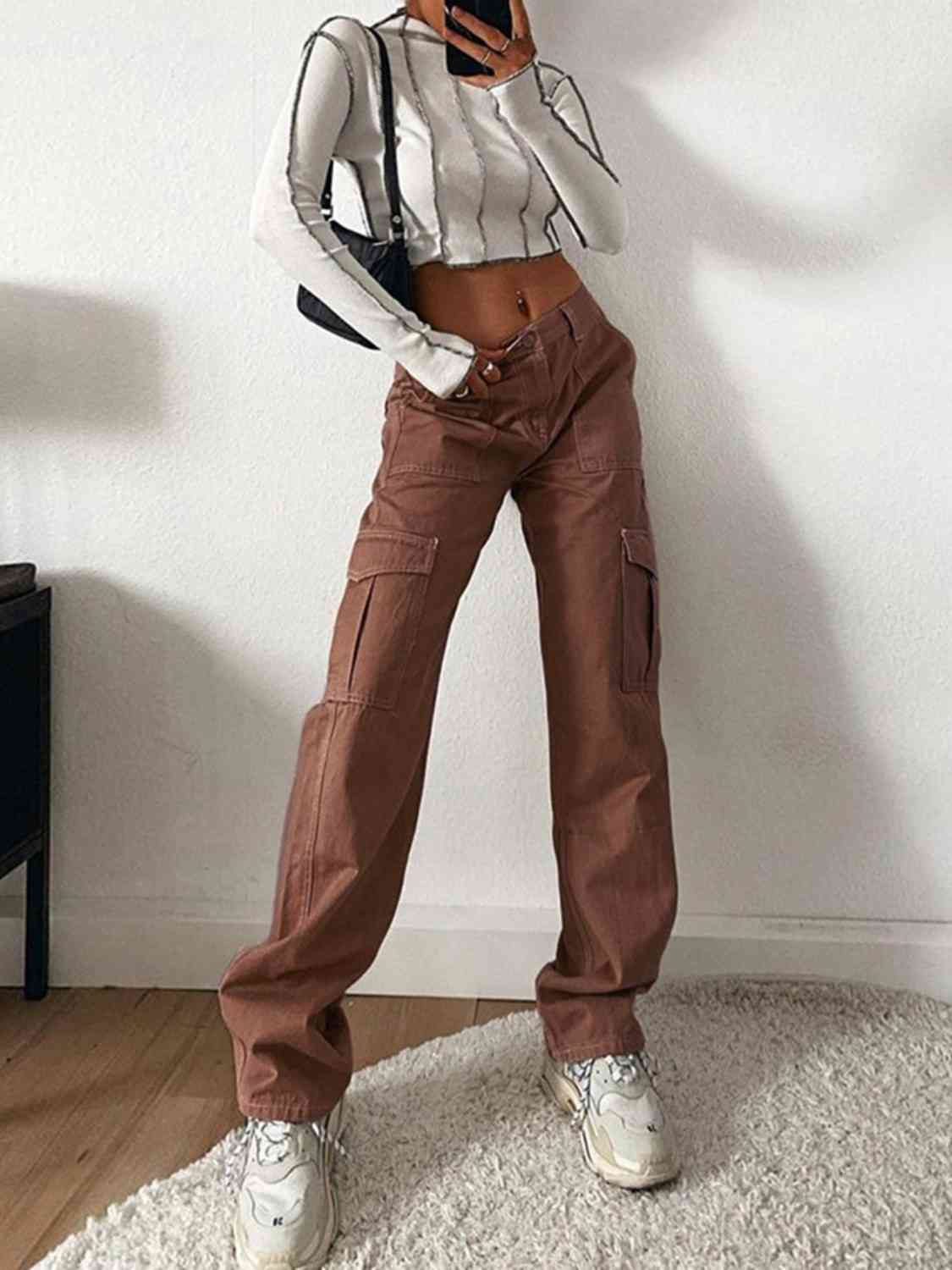Old School Denim Loose-Fit Jeans with Side Pockets
